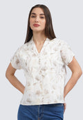 Printed Short Sleeve Blouse