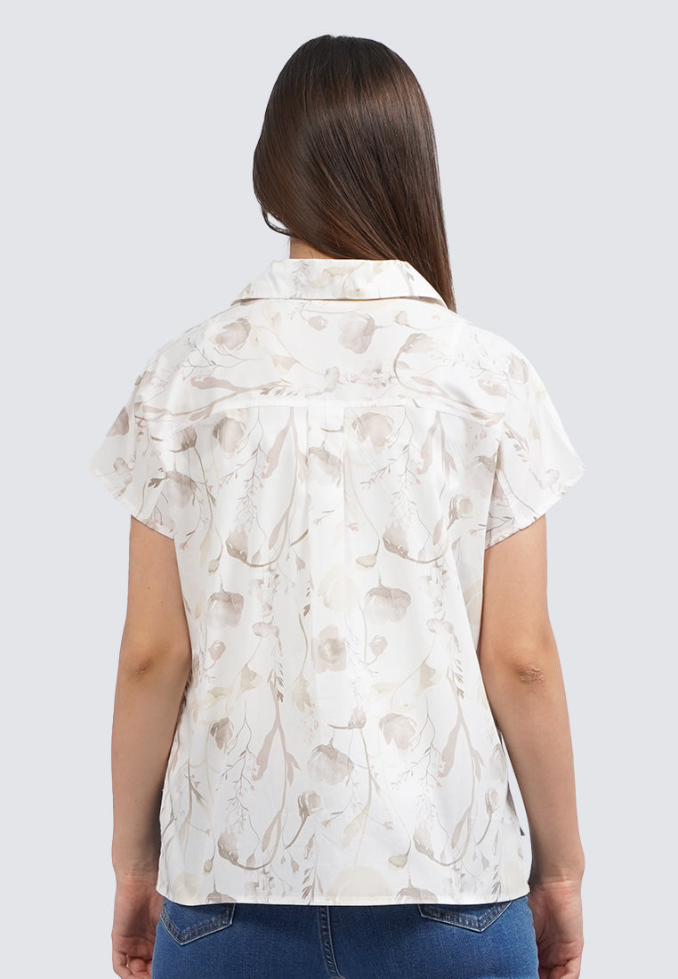 Printed Short Sleeve Blouse
