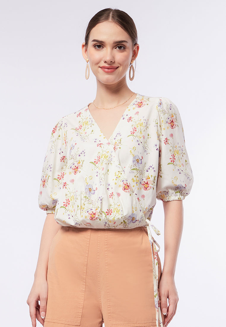 Wrapped Blouse with Adjustable Waist
