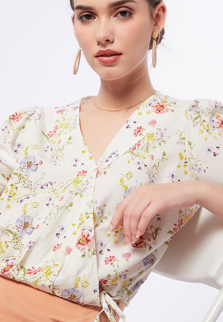 Wrapped Blouse with Adjustable Waist