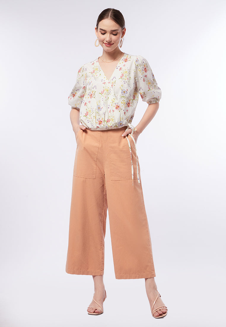 Wrapped Blouse with Adjustable Waist