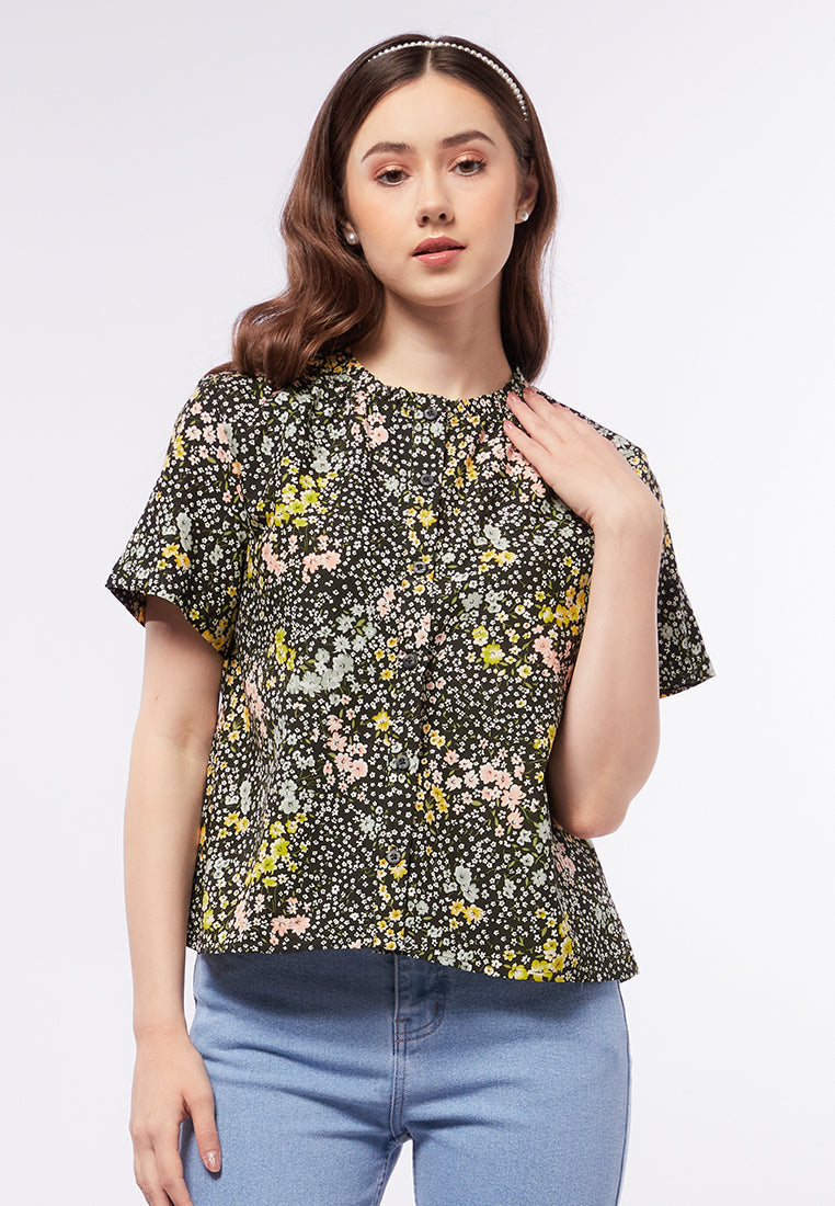 Short Sleeve Printed Blouse