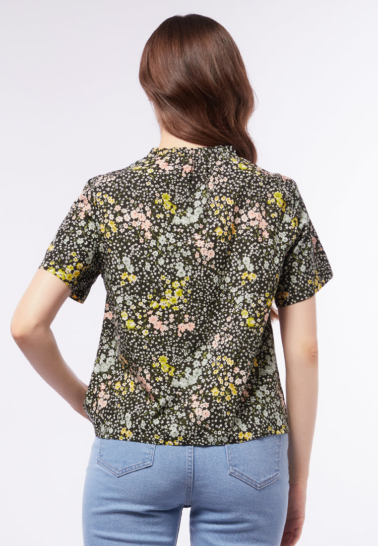 Short Sleeve Printed Blouse