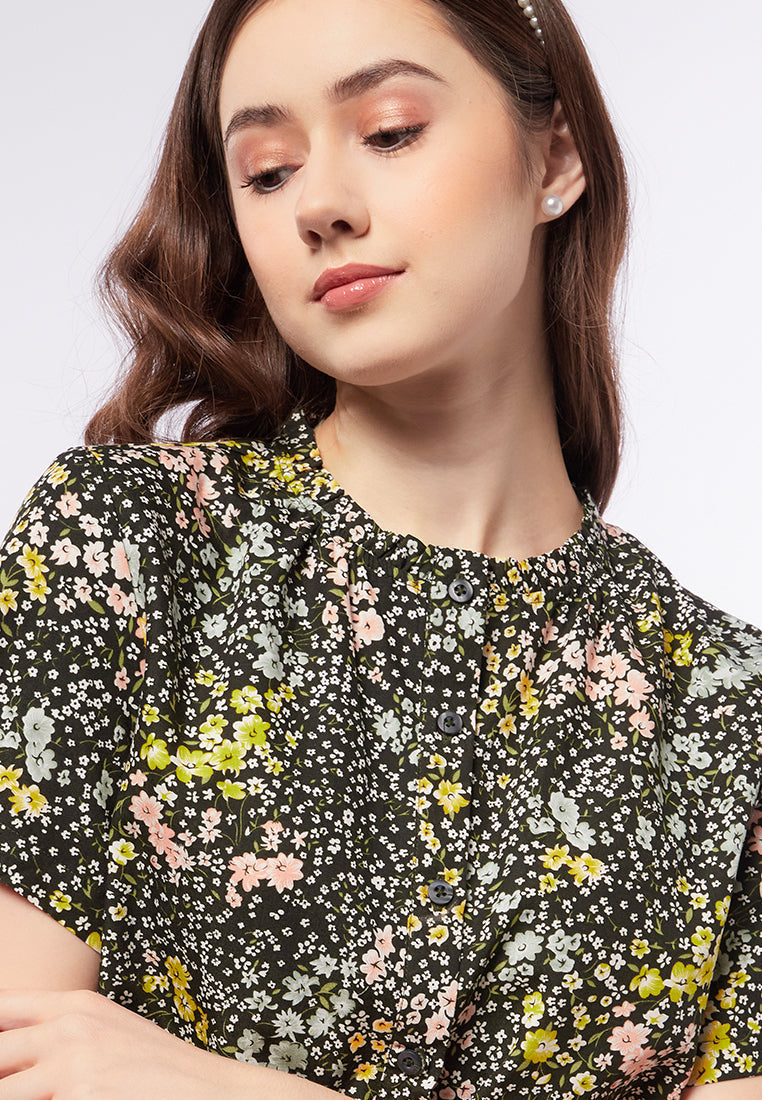 Short Sleeve Printed Blouse
