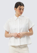Short Sleeve Eyelet Blouse