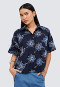 Printed Short Sleeve Blouse