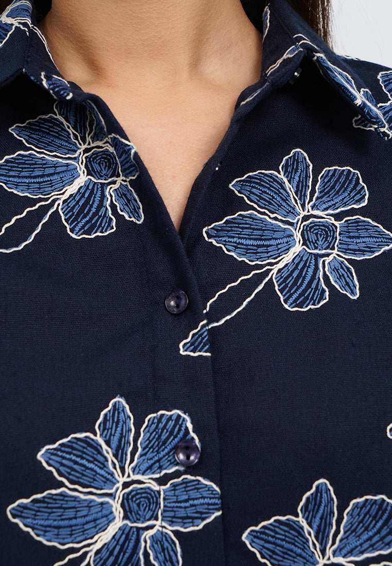Printed Short Sleeve Blouse