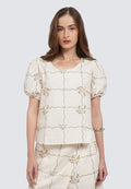 Round Neck Printed Blouse