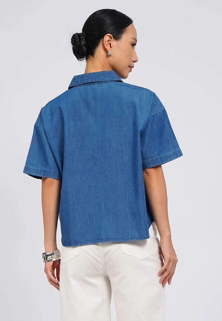 Embroidered Chambray Shirt