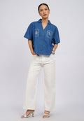 Embroidered Chambray Shirt