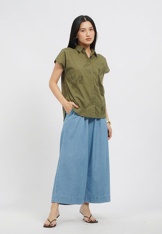 Wide Leg Denim Pants