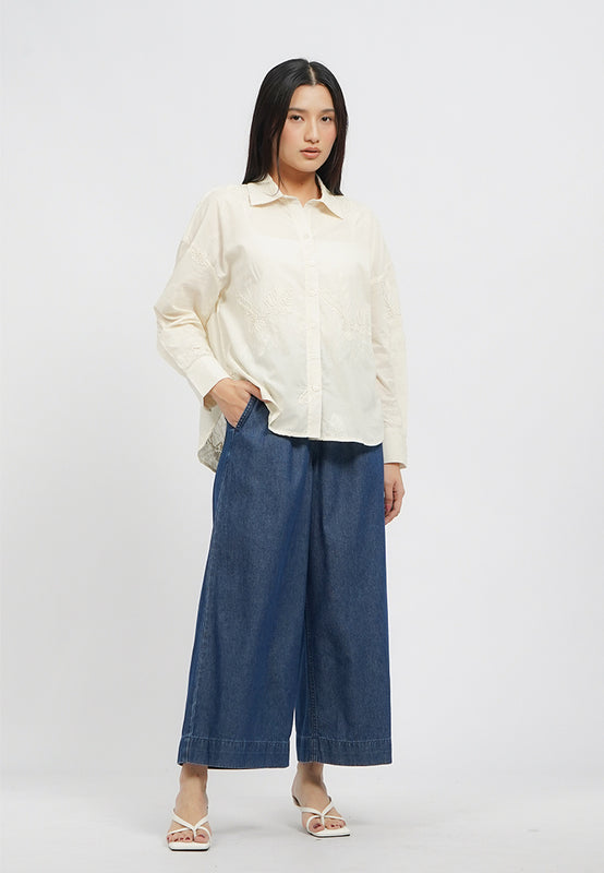 Wide Leg Denim Pants