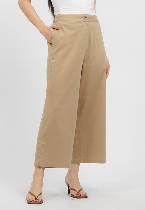 Regular Fit Linen Blend Culottes