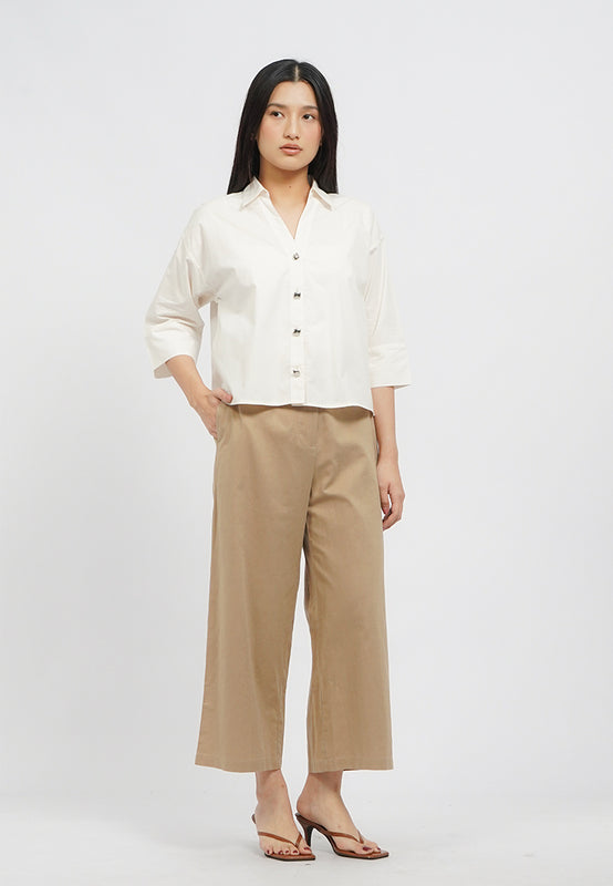 Regular Fit Linen Blend Culottes