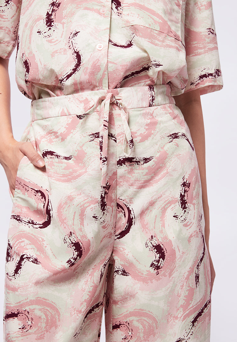 Printed Lounge Pants with Drawstring Waist