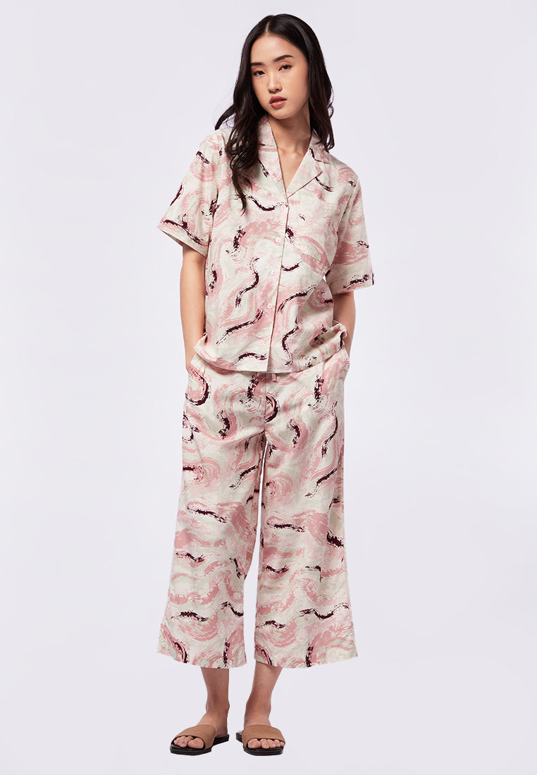 Printed Lounge Pants with Drawstring Waist