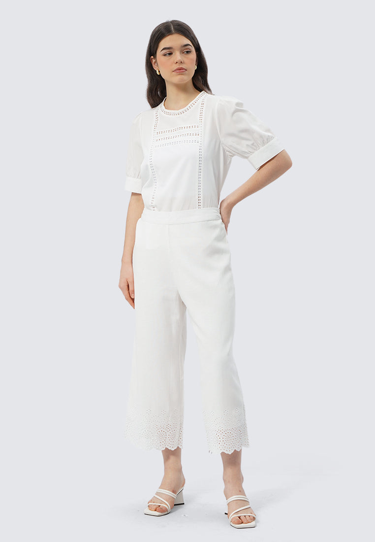 High Waist Culotte with Hem Details