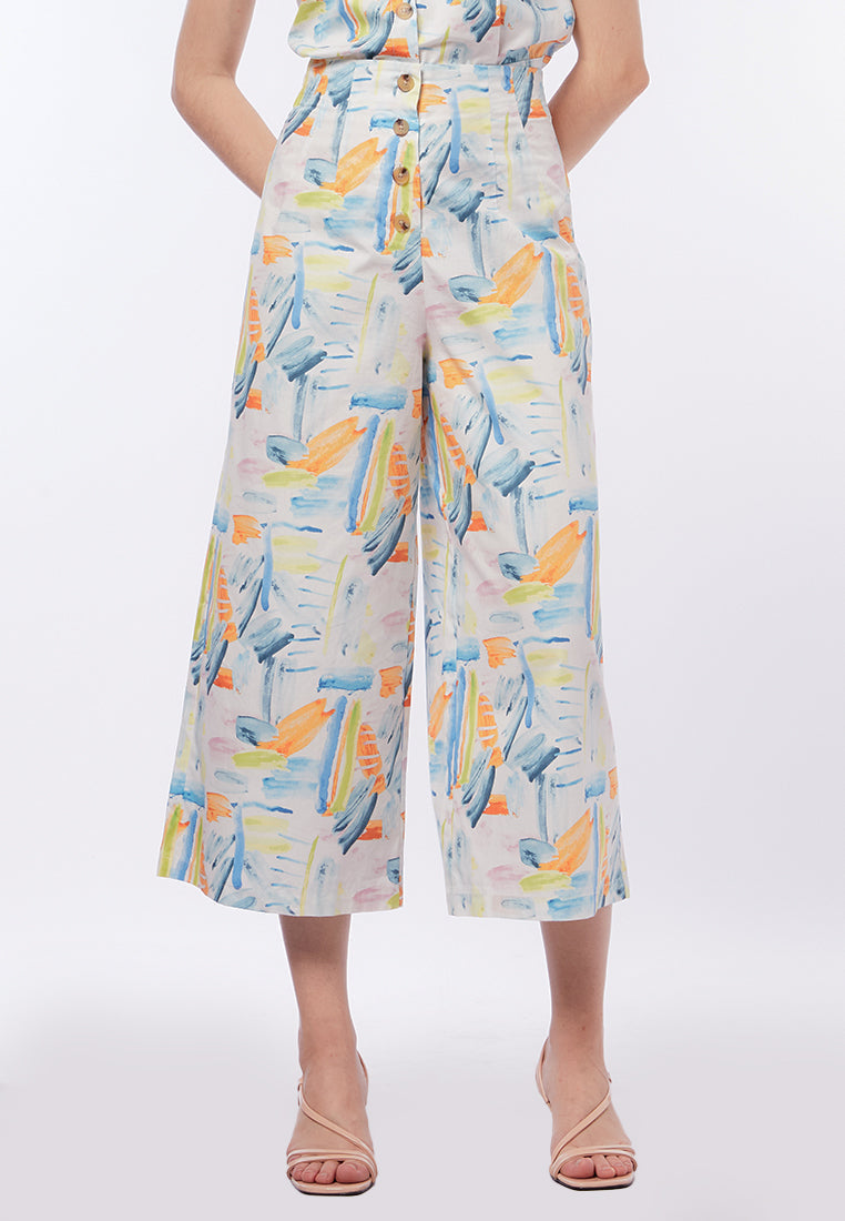 Printed Wide Leg Culotte