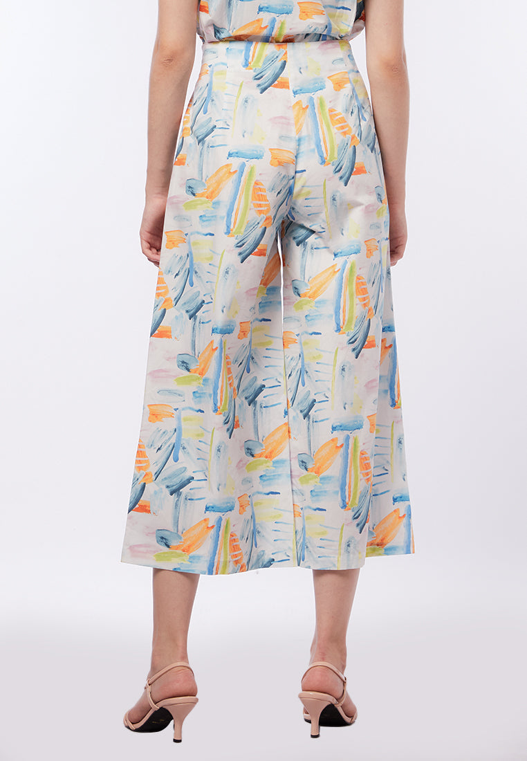 Printed Wide Leg Culotte