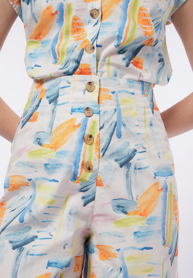 Printed Wide Leg Culotte