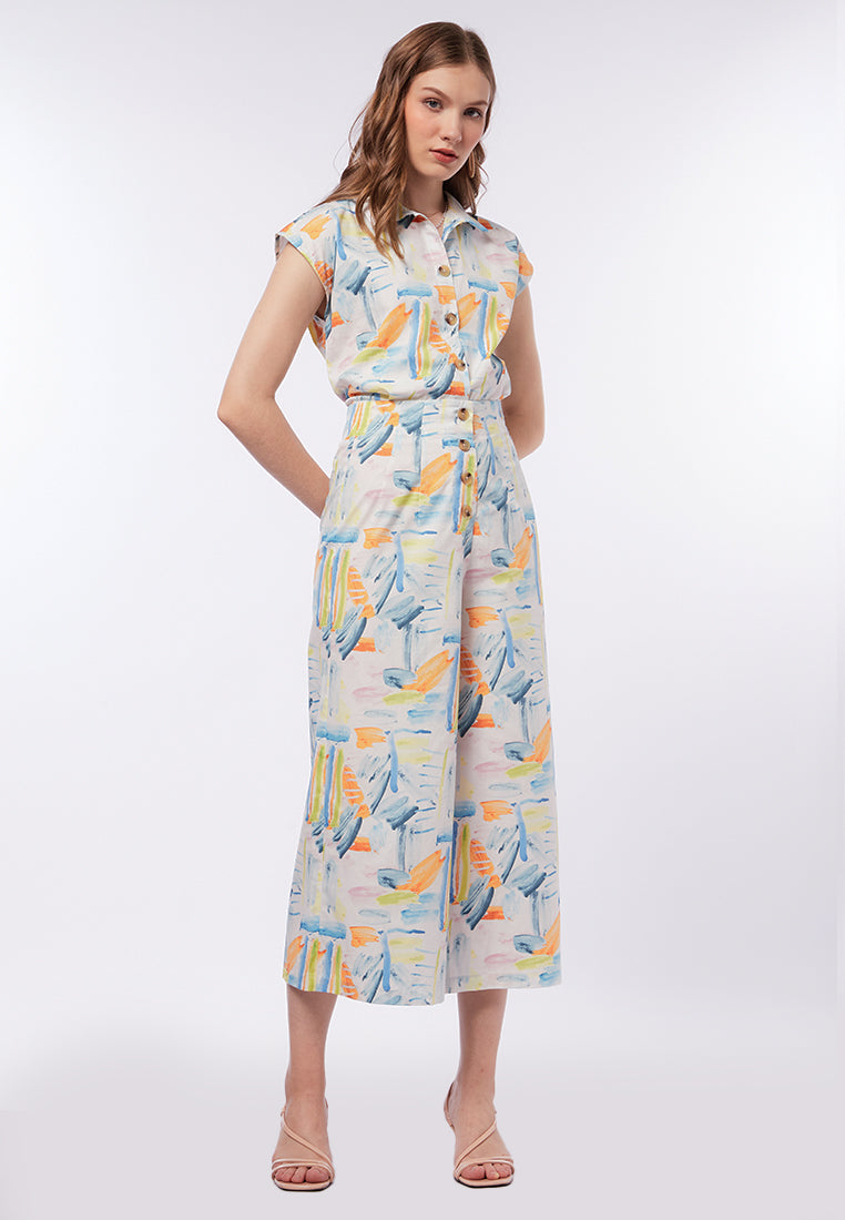 Printed Wide Leg Culotte