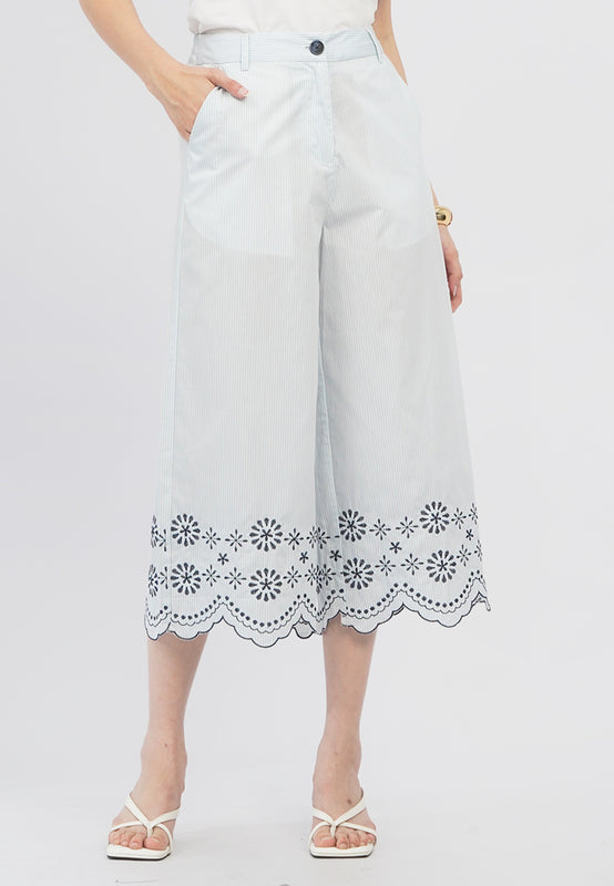 Contrast Embroidery Cullotes