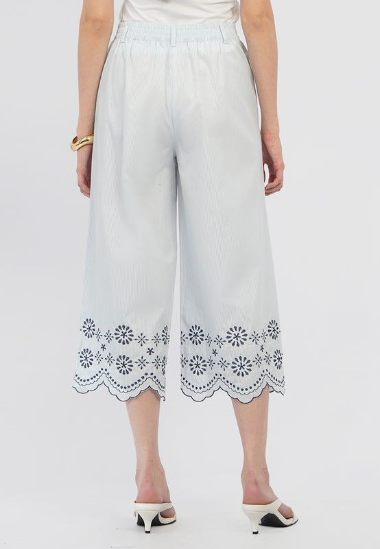 Contrast Embroidery Cullotes