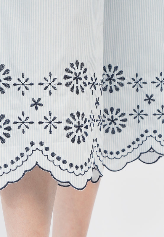 Contrast Embroidery Cullotes