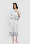 Contrast Embroidery Cullotes