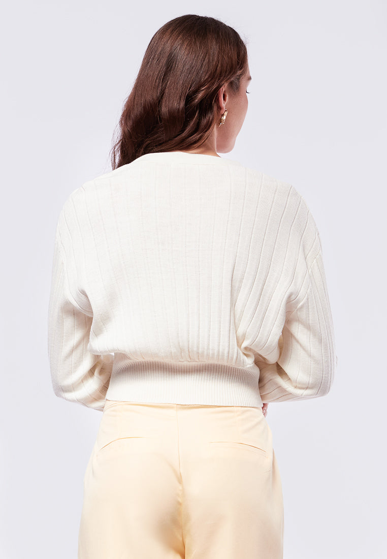 V-neck Long Sleeve Knit Cardigan