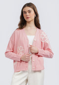 Patch Details Long Sleeve Cardigan