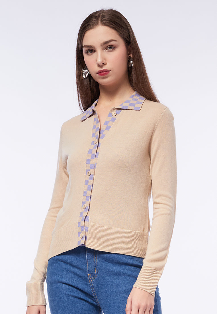 Long Sleeve Cardigan with Collar