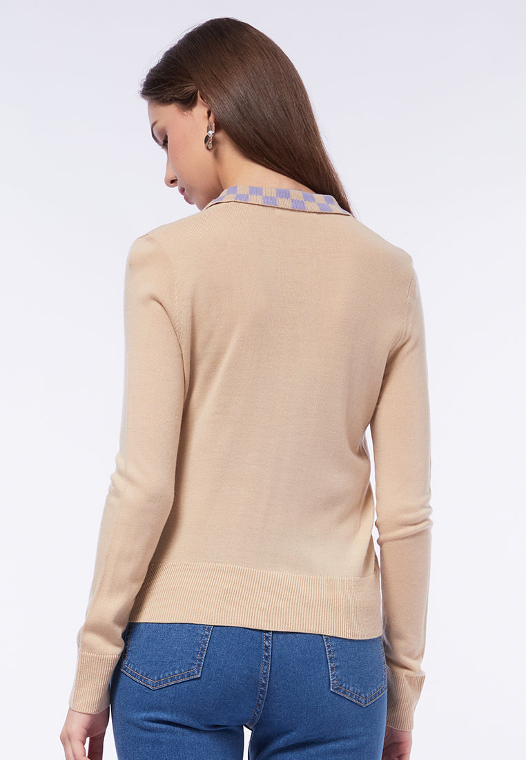 Long Sleeve Cardigan with Collar