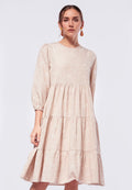 Printed Tier Midi Dress