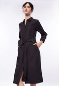 Midi Shirt Dress with Belt Details