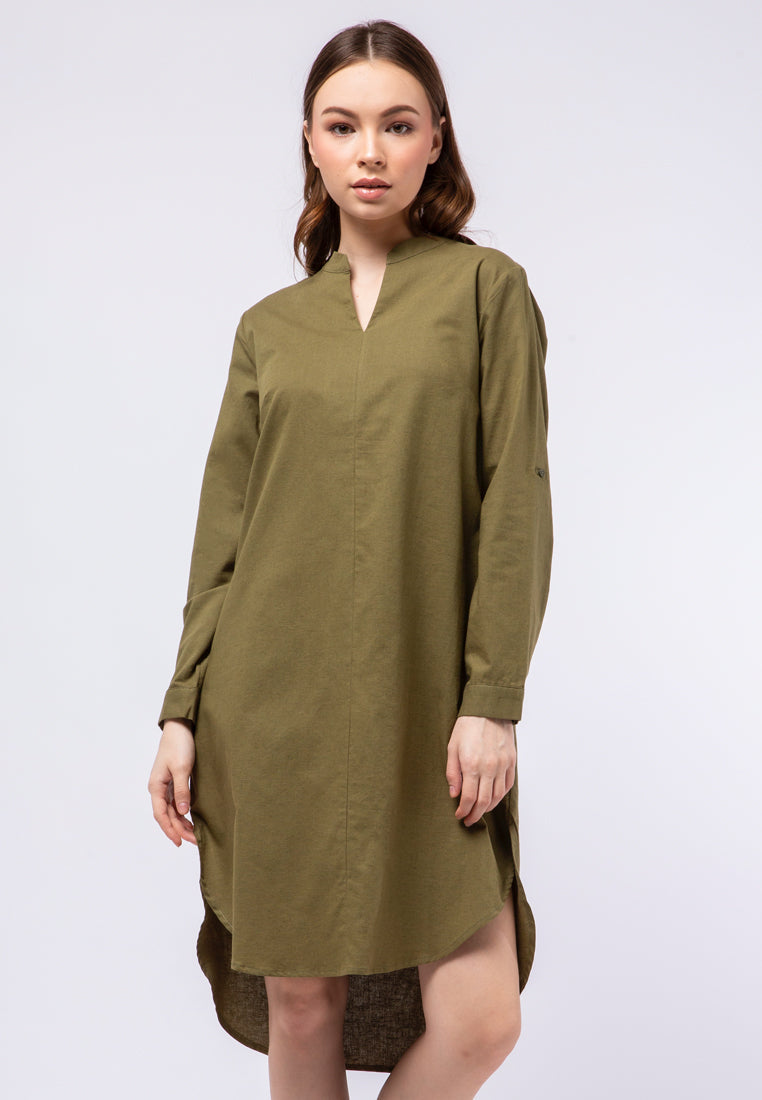 Midi Dress with Hi Lo Details