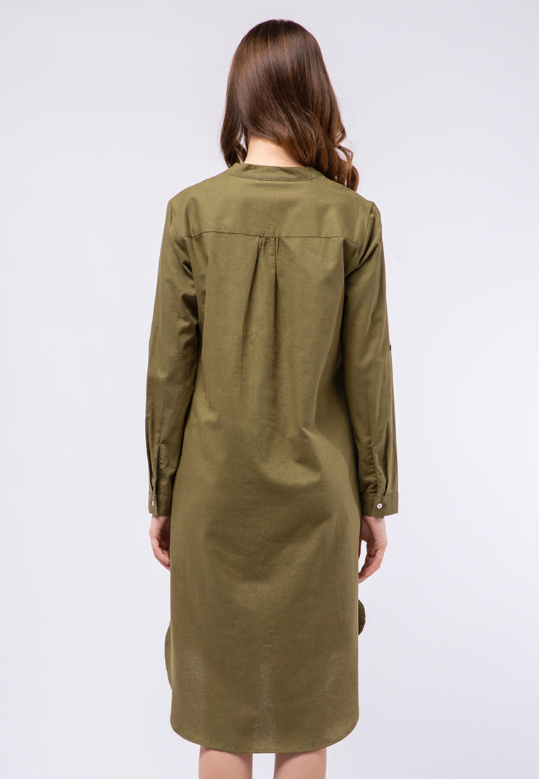 Midi Dress with Hi Lo Details