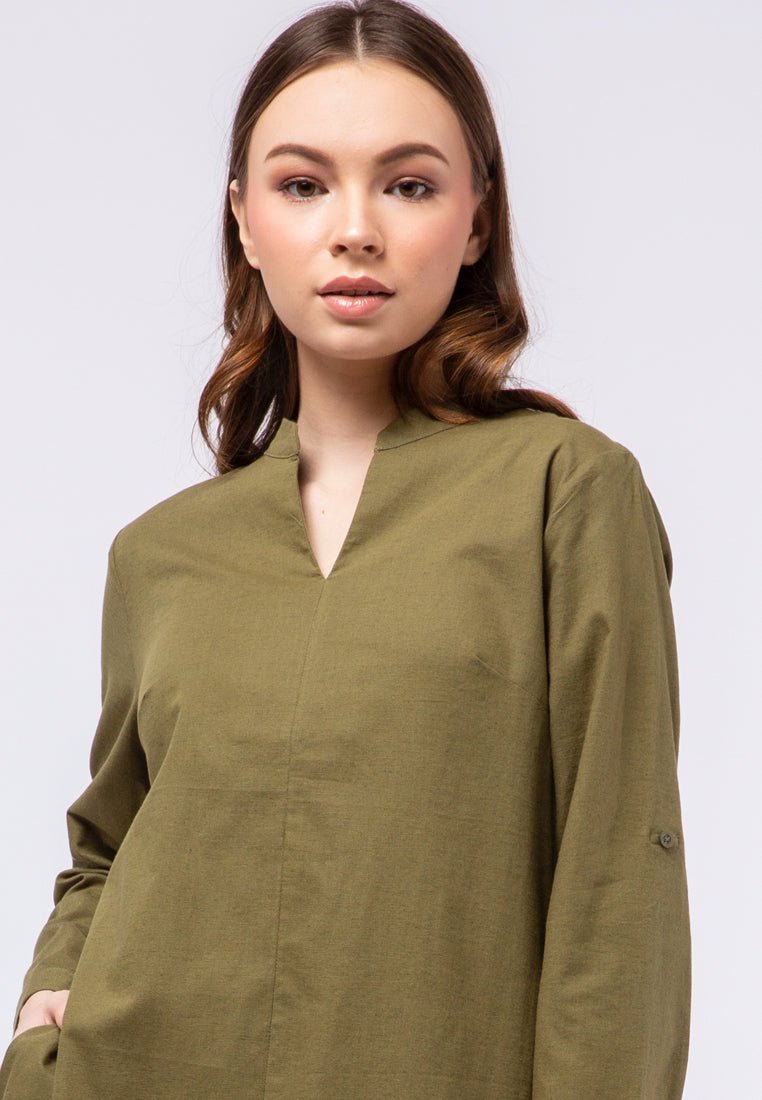 Midi Dress with Hi Lo Details