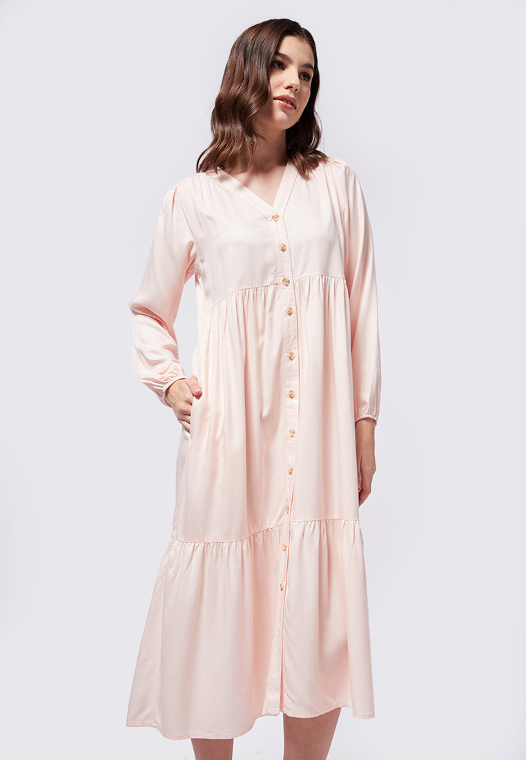Puff Sleeves Midi Dress