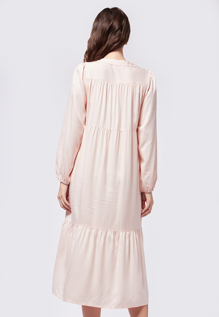 Puff Sleeves Midi Dress