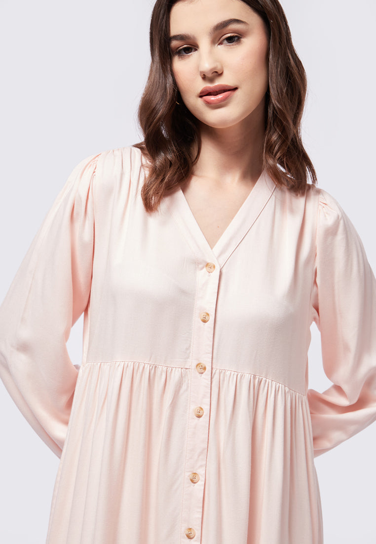 Puff Sleeves Midi Dress