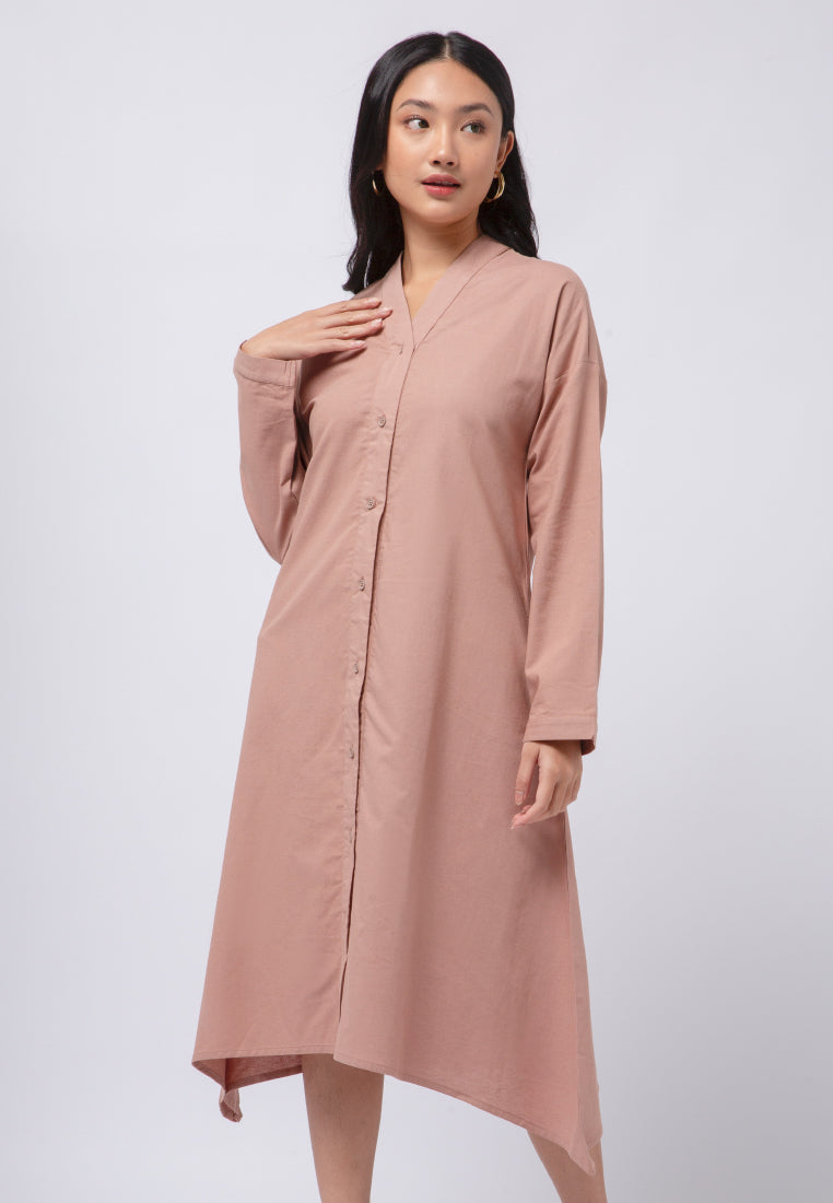 Midi Dress with Asymmetrical Hem