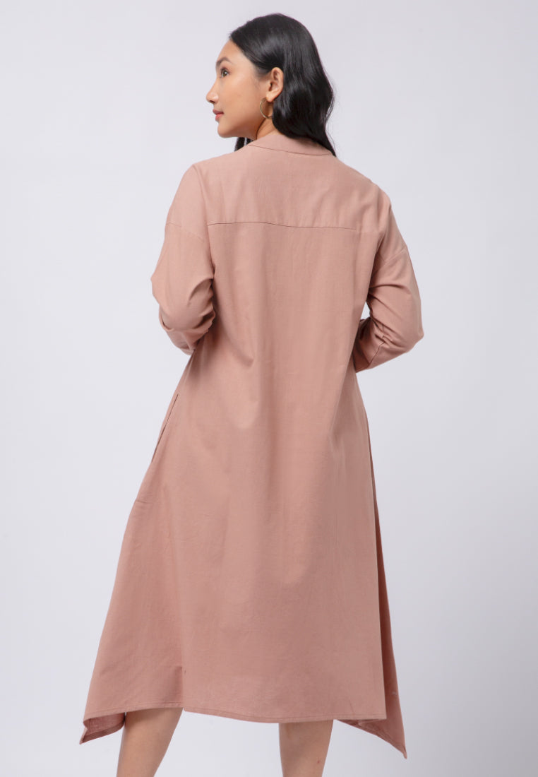Midi Dress with Asymmetrical Hem