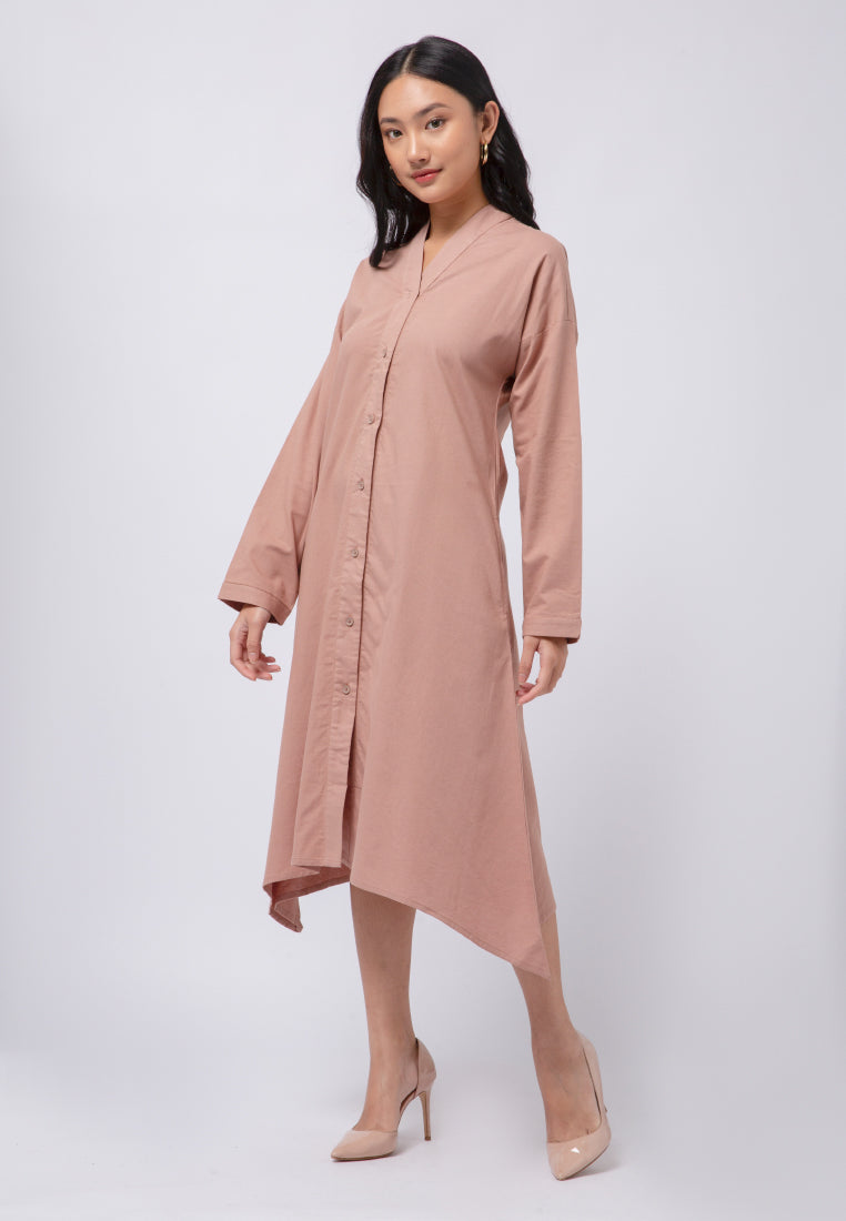 Midi Dress with Asymmetrical Hem