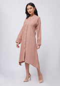 Midi Dress with Asymmetrical Hem