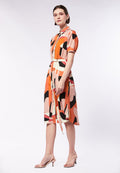 Midi Shirt Dress with Pleated Sleeves