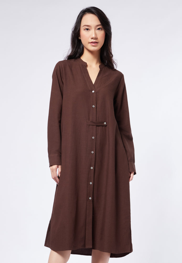 Midi Dress with Overlap Strap Details