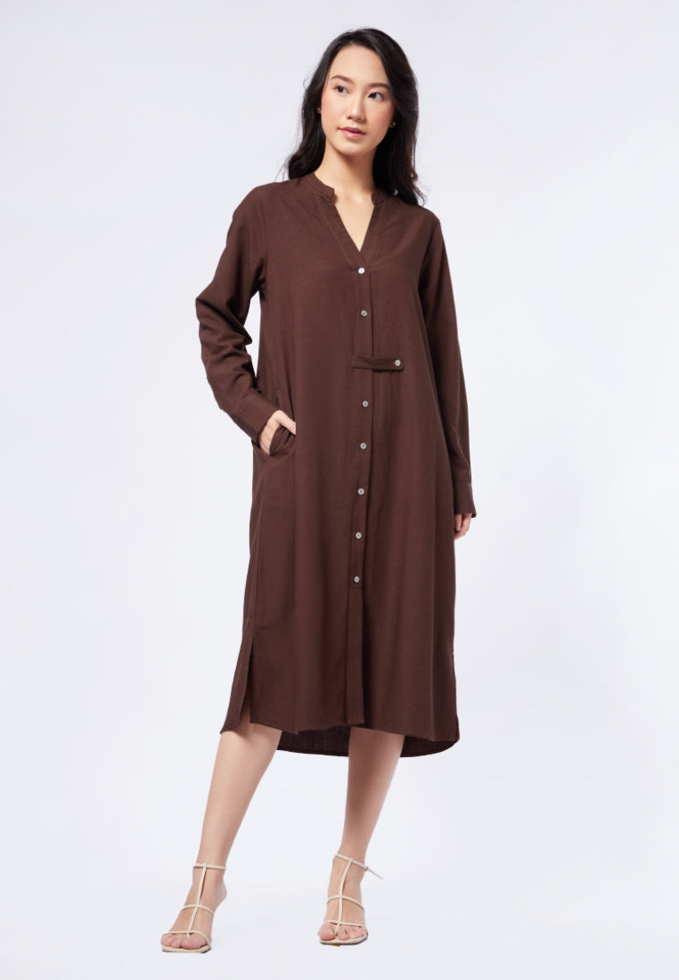 Midi Dress with Overlap Strap Details