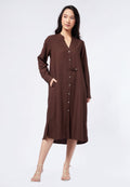 Midi Dress with Overlap Strap Details