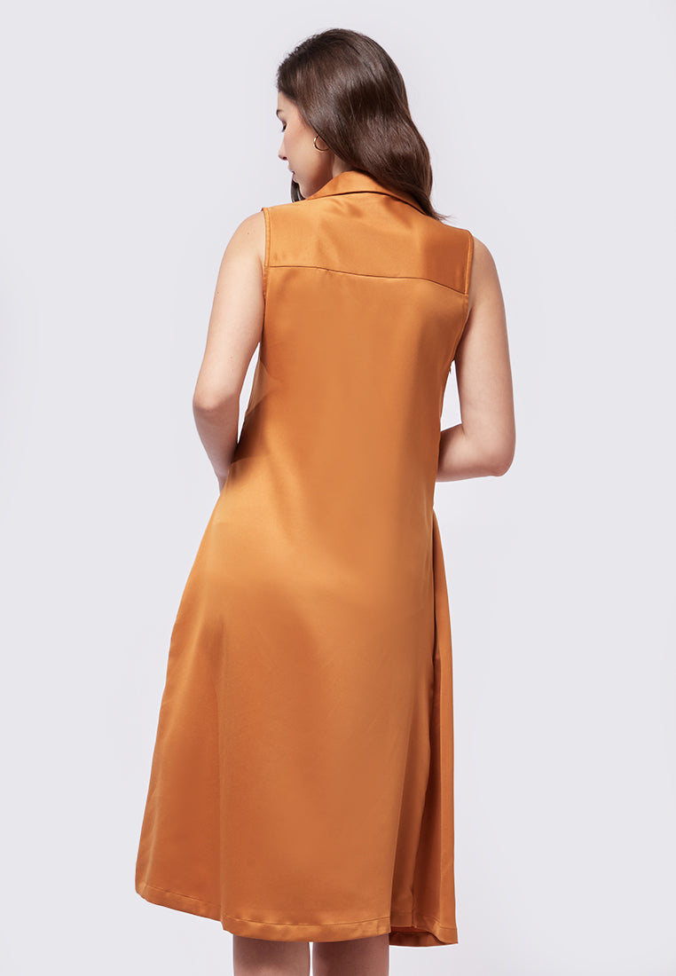 V-Neck Wrapped Midi Dress